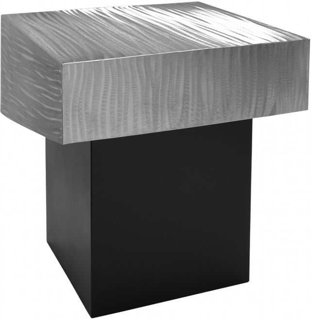 Meridian Furniture Palladium Silver/Black End Table-0