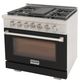 Kucht Professional KFX Series 36" Stainless Steel Pro Style Natural Gas Range with Black Door and True Simmer Burners-3