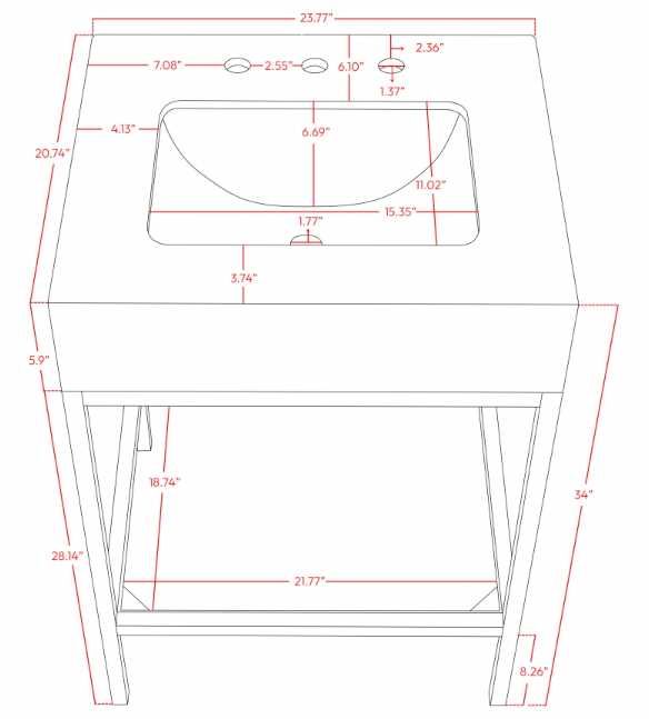Meridian Furniture Marmo White/Brushed Brass 24" Bathroom Vanity-4