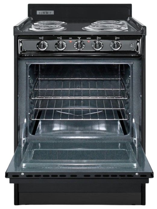 Summit® 24" Black Freestanding Electric Range-1