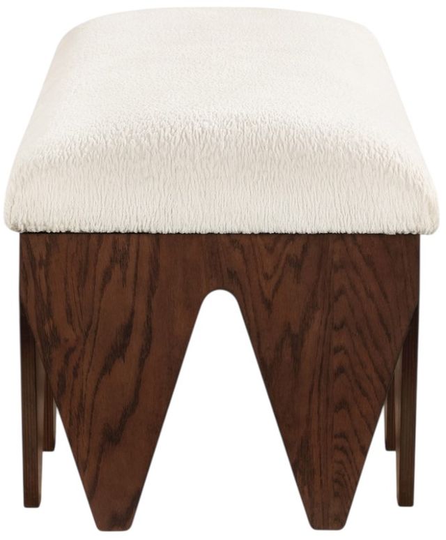 Meridian Furniture Altair Cream/Walnut Upholstered Bench-3