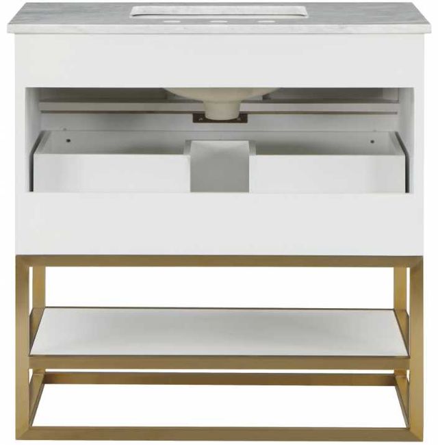 Meridian Furniture Monad Brushed Gold/White 36" Bathroom Vanity-4