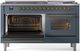Ilve® Nostalgie II Series 60" Blue Grey Pro Style Dual Fuel Range-2