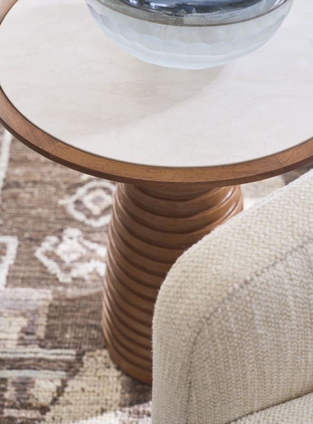 Lexington Home La Costa Ortega White Accent Table with Brown Base-2