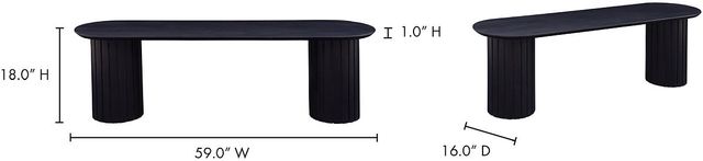 Moe's Home Collection Povera Black Dining Bench-2