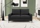 Monarch Specialties Inc. Black 58" Faux Leather Love Seat with Black Metal Legs-1