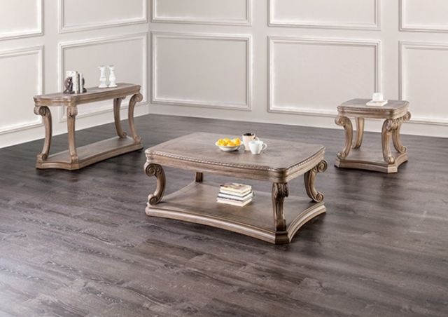 Furniture of America® Seven Oaks Weathered Oak Sofa Table-1
