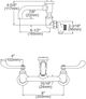 Elkay Chrome Service/Utility 8" Centerset Wall Mount Faucet with Wristblade Handles and Offset Inlets Stop-1
