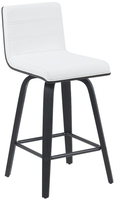 Armen Living Vienna 4-Piece Black Brushed/White Swivel Counter Stool Set-0
