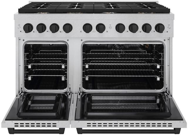 ZLINE Autograph Edition 48" Satin Stainless Steel Pro Style Gas Range with Matte Black Accents-1