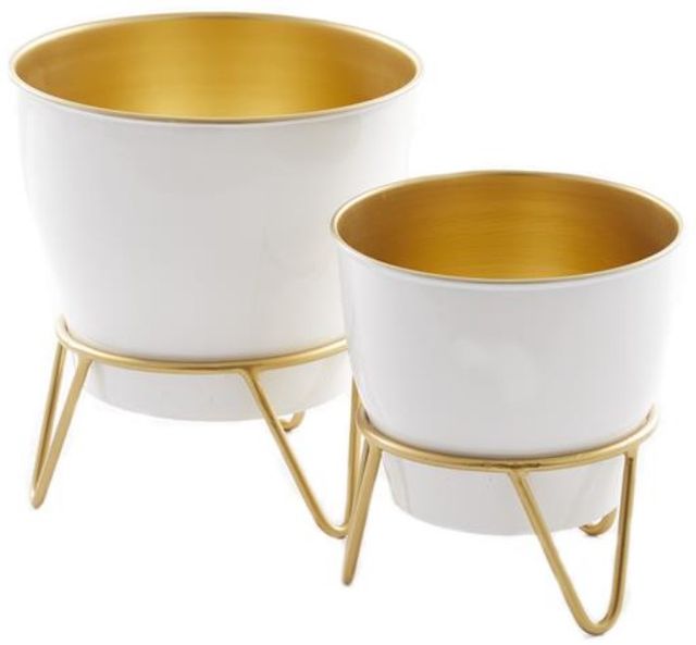 Deco Marche 2-Piece White Planter Set-1