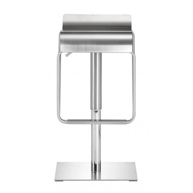 Zuo® Modern Dazzer Brushed Stainless Steel Bar Stool-2