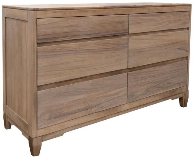 International Furniture Direct Parota Nova Brown 6-Drawer Dresser-0