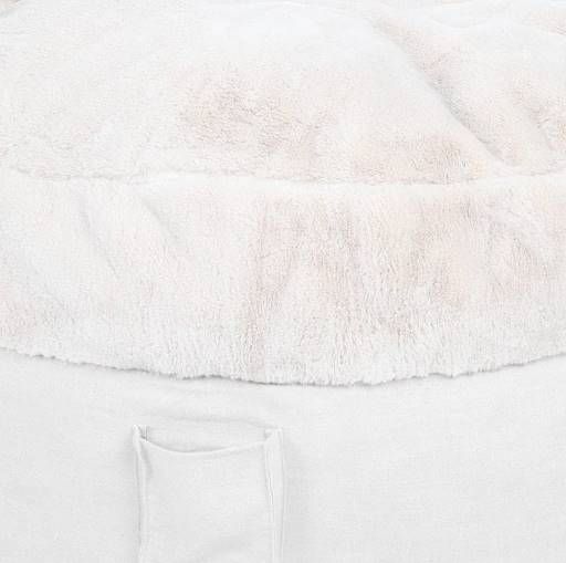 CordaRoy's® Nest Cream Bunny Fur Full Bean Bag Cover with Pillow-1