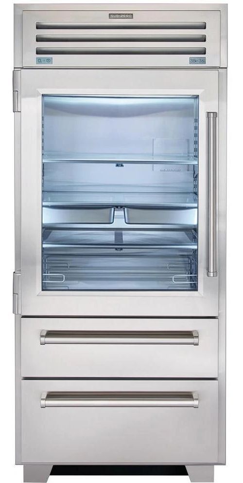 Sub-Zero® PRO Series 36" 22.7 Cu. Ft. Stainless Steel Frame Built-In Bottom Freezer Refrigerator-0