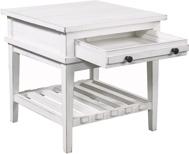 aspenhome® Reeds Farm Weathered White End Table-1