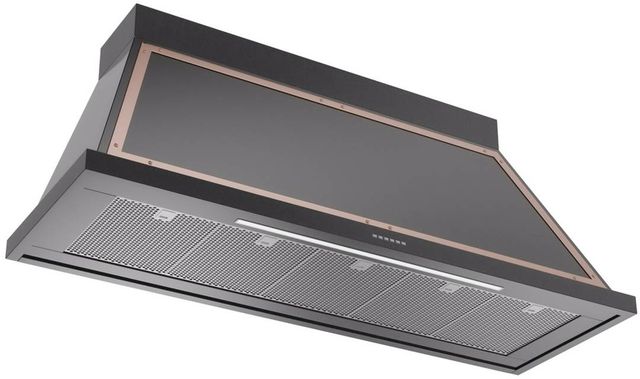 Ilve® Nostalgie II Noblesse 60" Glossy Black Wall Mounted Range Hood with Copper Trim-1
