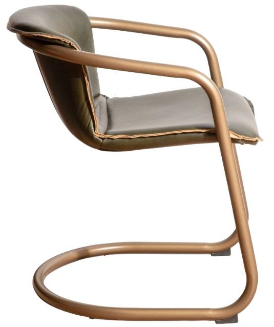 Home Trends & Design Portofino Antique Gold/Emerald Green Dining Chair-1