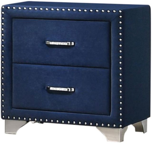Coaster® Melody Pacific Blue 2-Drawer Upholstered Nightstand-0