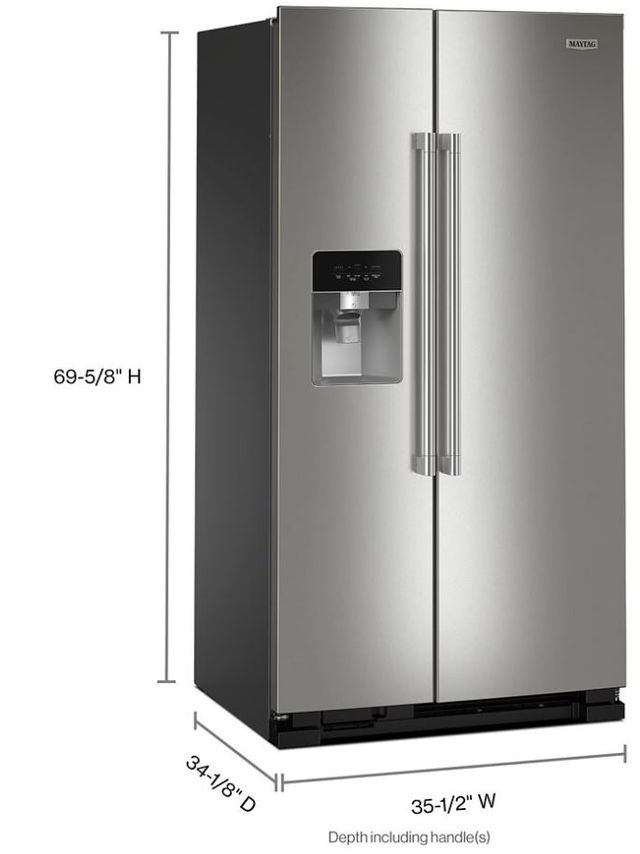 Maytag® 36 in. 24.5 Cu. Ft. Fingerprint Resistant Stainless Steel Side by Side Refrigerator -6