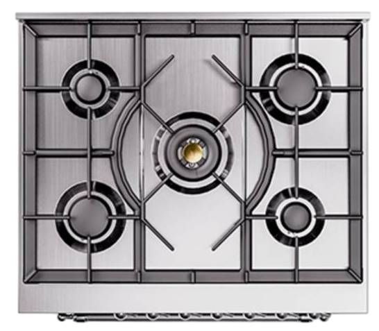 Ilve® Nostalgie II Noblesse 30'' Emerald Green Pro Style Dual Fuel Range with Chrome Trim-2