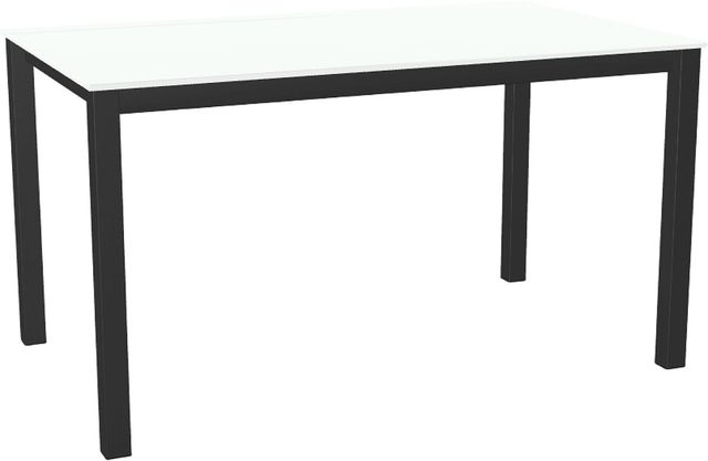 Amisco Customizable Azilis 54" Rectangular Dining Table with 0.5" White Glass Top-0