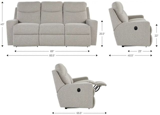 La-Z-Boy® Emmons Pewter Manual Reclining Sofa-2