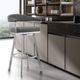 Armen Living Chelsea Brushed Stainless Steel/Gray Swivel Bar Stool-1
