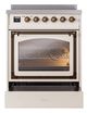 Ilve® Nostalgie II Noblesse 30'' Antique White Pro Style Induction Range with Burnished Trim-3