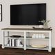 Null Furniture Madison Toasted Almond Entertainment Console with Rustic White Base-1