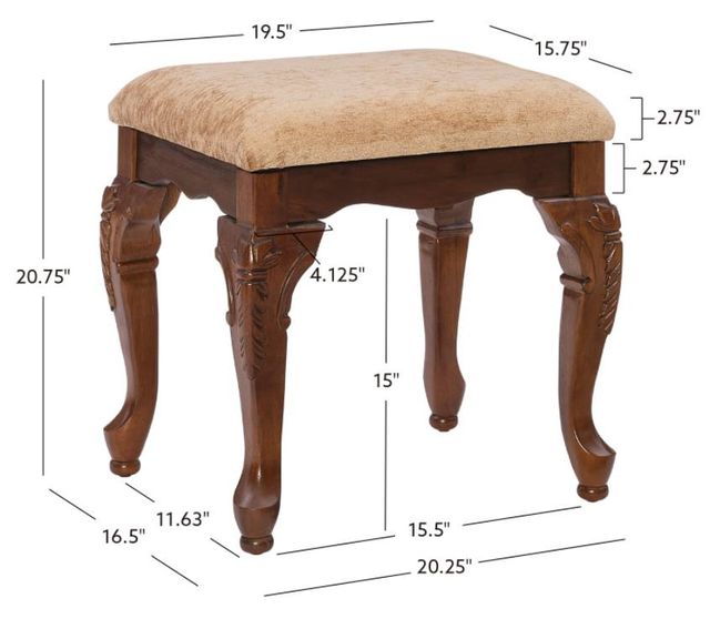 Powell® Jamestown Beige/Cherry Landing Bench-1