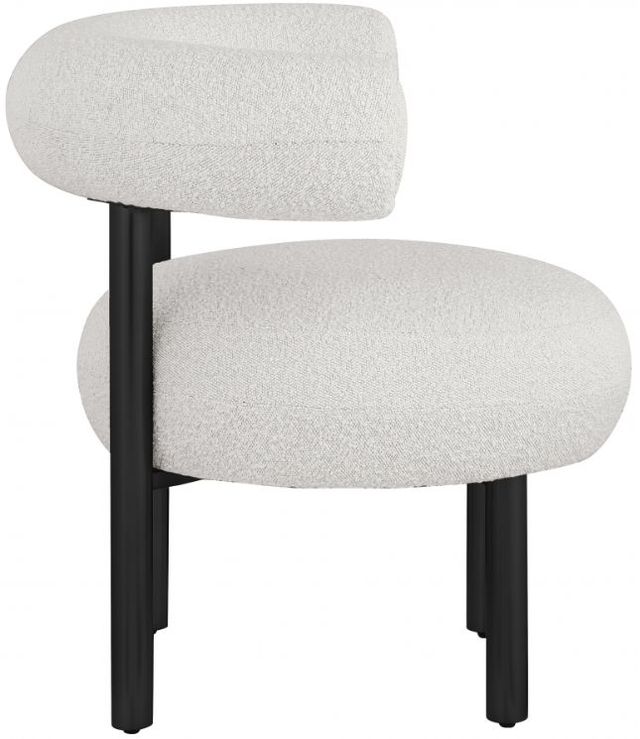 Meridian Furniture Bordeaux Cream/Matte Black Boucle Fabric Accent Chair-2