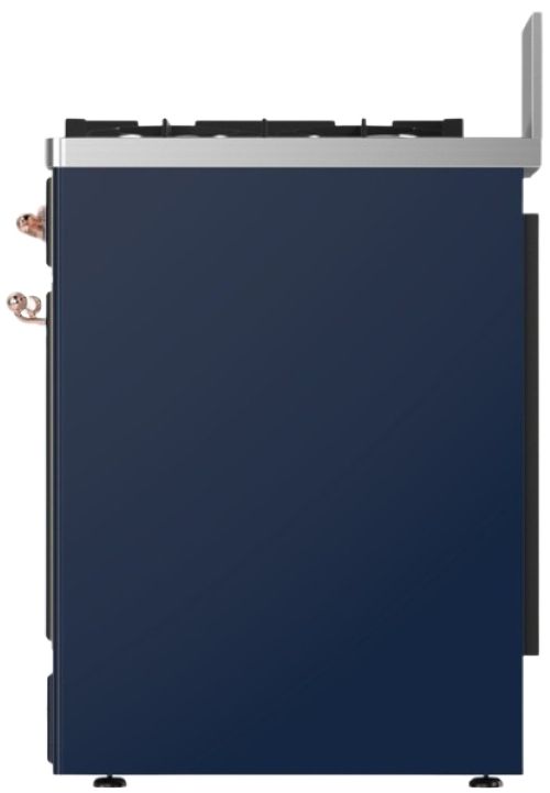 Ilve® Majestic III 30" Midnight Blue Pro Style Dual Fuel Natural Gas Range with 5 Black Brass Burners and Copper Trim-2
