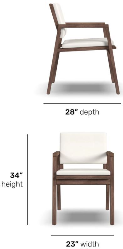 Flexsteel® Nova 2-Piece Dark Brown/Ivory Canvas/Sunbrella Outdoor Dining Chair Set-3