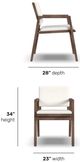 Flexsteel® Nova 2-Piece Dark Brown/Ivory Canvas/Sunbrella Outdoor Dining Chair Set-3