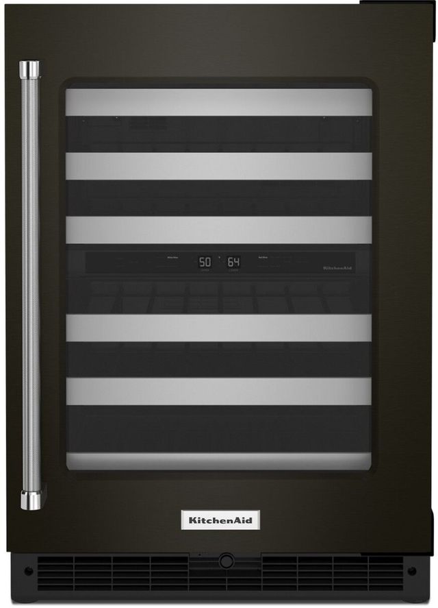 KitchenAid® 24" Black Stainless Steel Wine Cooler-0