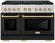 ZLINE Paramount Series Autograph Edition 48" Stainless Steel Pro Style Gas Range with Black Matte Door and Champagne Bronze Accents-0