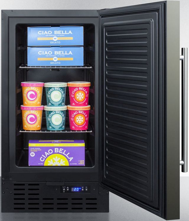 Summit® 2.7 Cu. Ft. Black Stainless Steel Built In All Freezer-3