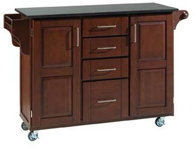 homestyles® Create-a-Cart Black Granite/Cherry Kitchen Cart-0