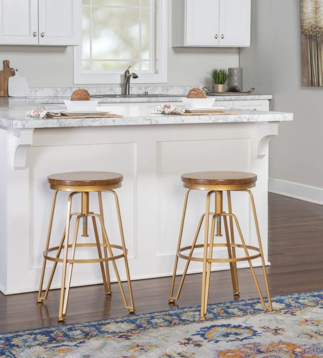 Linon Toby Matte Gold Workshop Stool-4