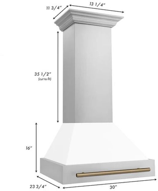 ZLINE Autograph Edition 30" White Matte Wall Mounted Range Hood-2
