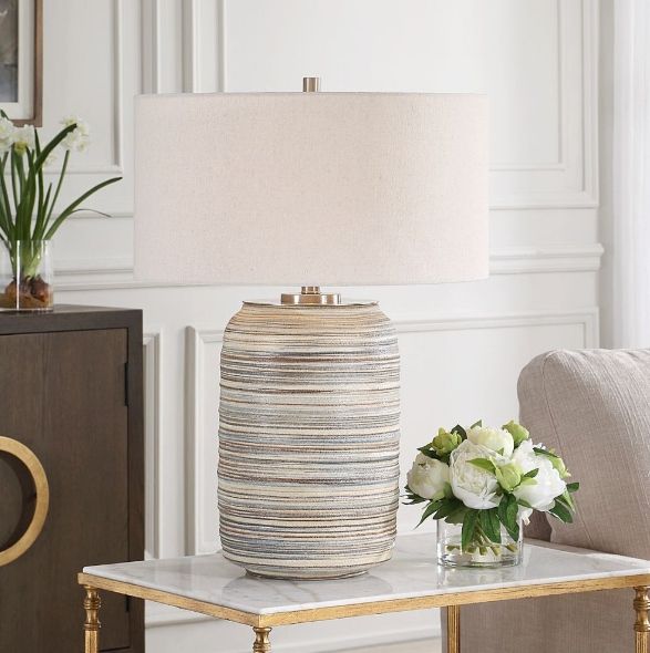 Uttermost® Prospect Blue/Brown/White Table Lamp-2