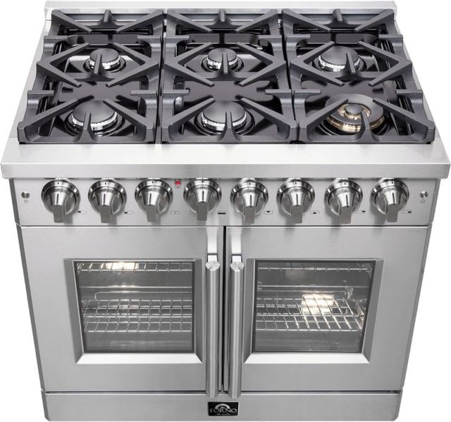 FORNO® Massimo 36" Stainless Steel Pro Style Dual Fuel Range-3