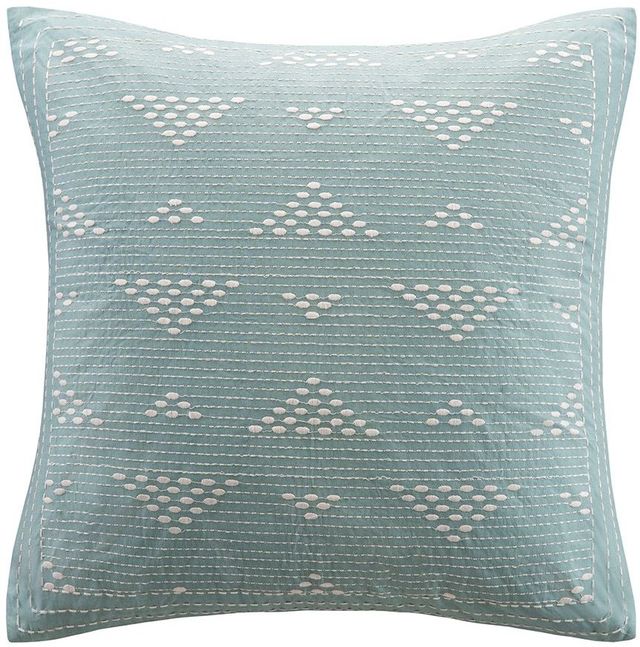 Olliix by INK+IVY Blue Cario Embroidered Square Pillow-0