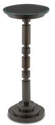 Currey & Company Para Glass Top Drinks Table with Bronze Base -0