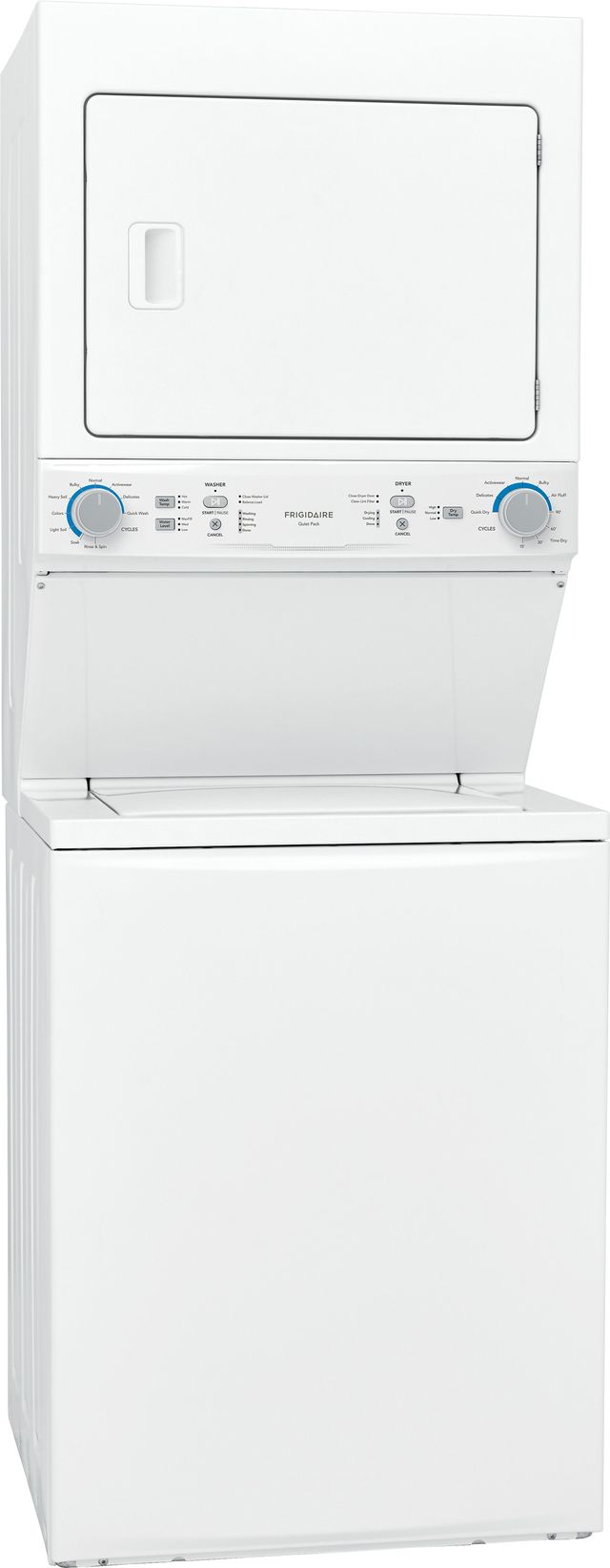 Frigidaire® 3.9 Cu. Ft. Washer, 5.6 Cu. Ft. White Gas Stack Laundry-8