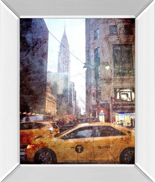 Classy Art Rainy Madison Ave by Acosta Mirror Framed Wall Art-1
