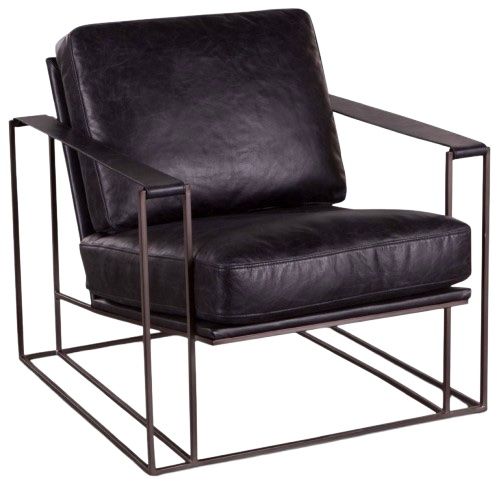 Home Trends & Design Grosvenor Bogart Modern Ebony Black Accent Chair-0