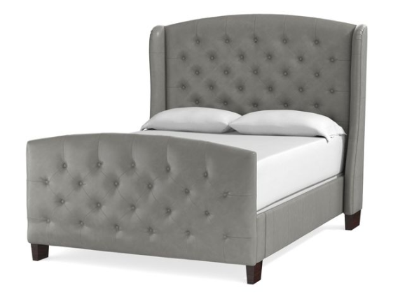 Bassett® Furniture Paris Custom Paris Gray Upholstered Arched Bed-0