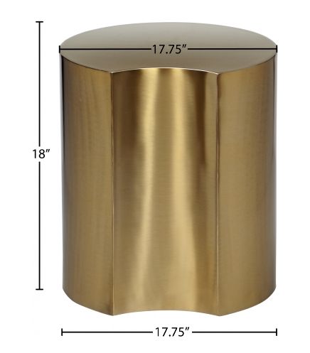 Meridian Furniture Dimple Brushed Gold 18" End Table-3